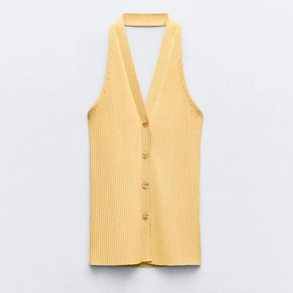 ZARA RIBBED HALTER VEST - Picture 2 of 4